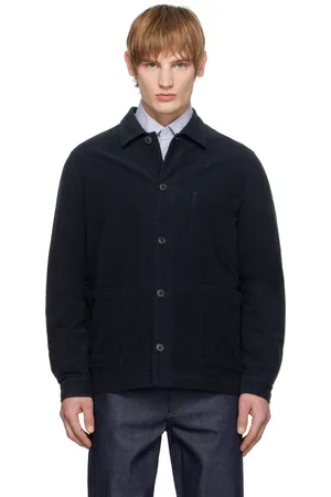 Sunspel Navy Moleskin Twin Pocket Jacket
