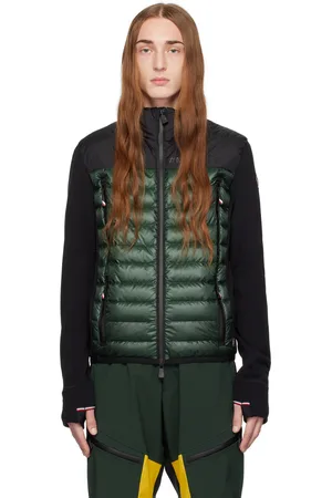 Moncler Black & Green Paneled Down Jacket