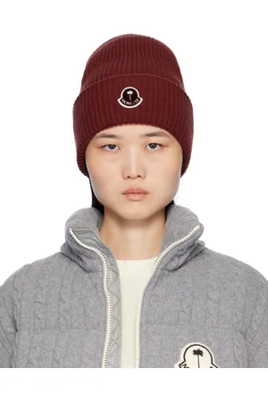 Moncler Moncler x Palm Angels Burgundy Logo Beanie