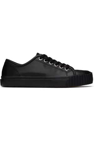 Maison Margiela Black Leather Tabi Low-Top Sneakers