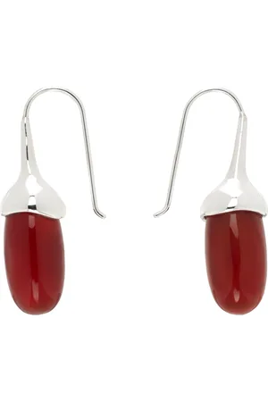Sophie Buhai Silver & Red Dripping Stone Earrings