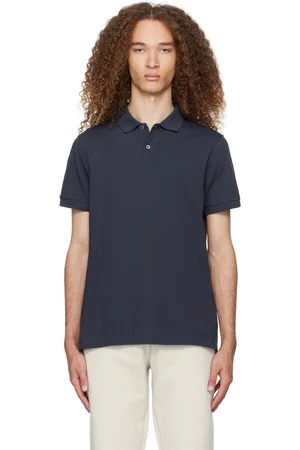 Sunspel Navy Two-Button Polo
