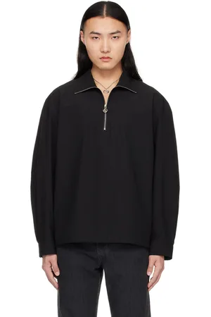 Solid Black High Neck Polo