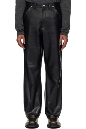 Tonywack Black Flared-Leg Leather Pants