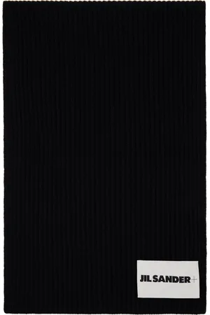 Jil Sander Black Wool Scarf