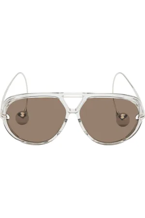 Bottega Veneta Silver Drop Aviator Sunglasses