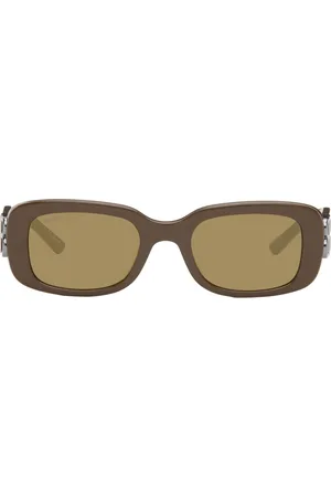 Balenciaga Brown Dynasty Rectangle Sunglasses