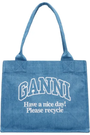 Ganni Blue Denim Tote