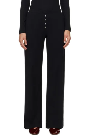 Leset Black Pointelle Boxer Lounge Pants