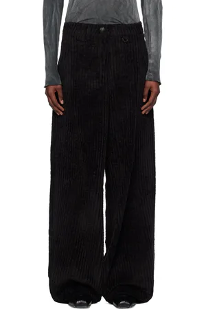 OPEN YY Black Corduroy Wide-Leg Trousers