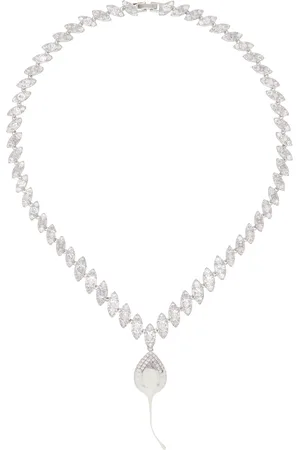 OTTOLINGER Silver & Beige Diamond Dip Necklace