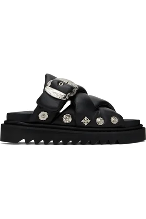 TOGA VIRILIS Black Padded Leather Sandals