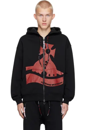 Vivienne Westwood Black Sunken Orb Zip Hoodie