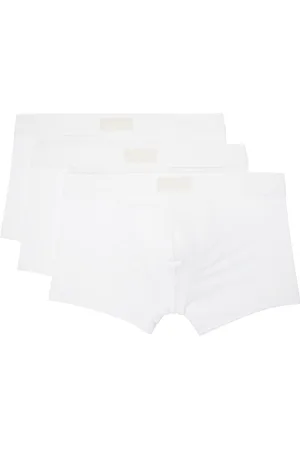 SKIMS Three-Pack White Cotton 3 Boxer Briefs
