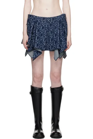 Ludovic De Saint Sernin Indigo Ice Skating Denim Miniskirt