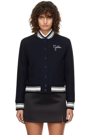 Golden Goose Navy Embroidered Bomber Jacket