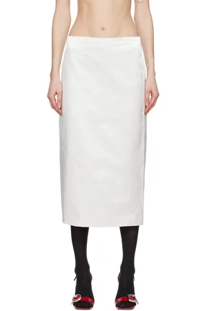 Sportmax White Cellula Maxi Skirt