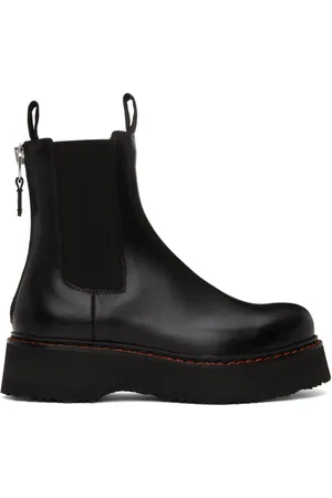 R13 Black Single Stack Chelsea Boots
