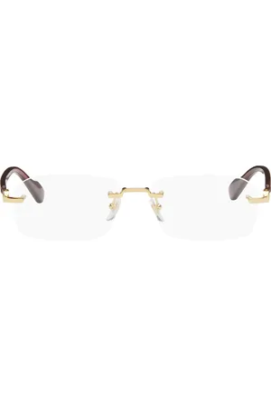 Gucci Gold 125th Street Rimless Rectangle Metal Glasses