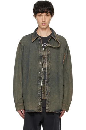 Y / PROJECT Gray Hook & Eye Long Sleeve Denim Shirt
