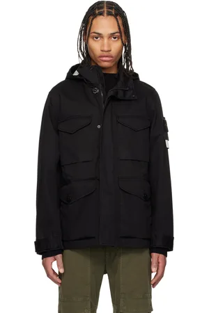 Stone Island Black Field Raso Gommato 3L Jacket