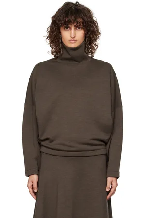 LEMAIRE Brown High Neck Sweatshirt