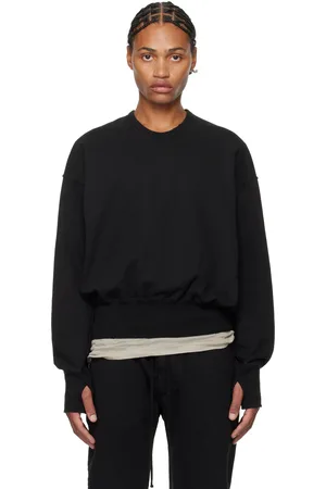 JULIUS Black Cotton Heavy Sweatshirt