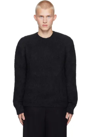 Ami Black Alpaca Mohair Brushed Sweater