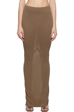 Rick Owens Tan Porterville Dirt Pillar Maxi Skirt