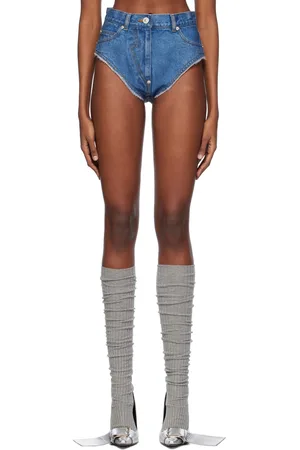 pushBUTTON Blue Panty Denim Shorts