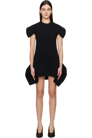 SACAI Black Sponge Sweat Minidress