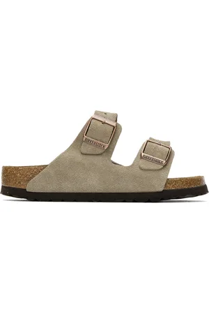 Birkenstock Taupe Narrow Arizona Soft Footbed Sandals
