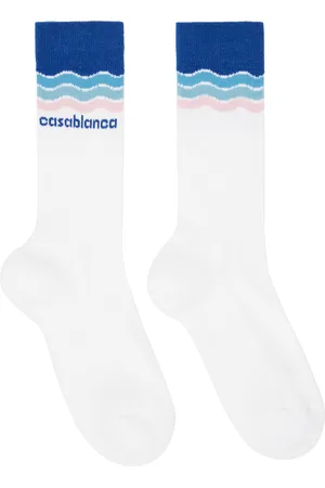 Casablanca White & Blue Wave Socks