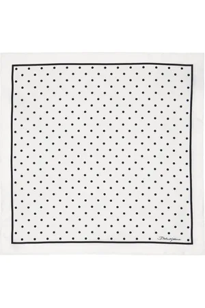 Dolce & Gabbana White Silk Polka-Dot Scarf