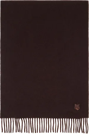 Maison Kitsuné Brown Bold Fox Head Double Face Scarf