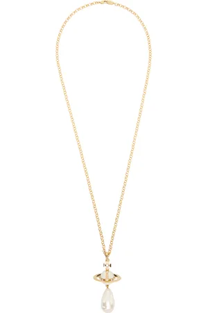 Vivienne Westwood Gold Giant Pearl Drop Pendant Necklace