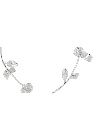 MAGDA BUTRYM Silver Rose Cuff Earrings