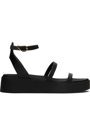 Ancient Greek Sandals Black Nassida Sandals