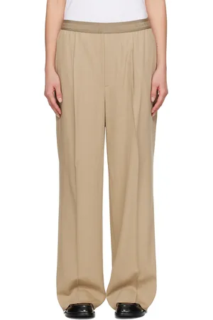 Acne Studios Beige Logo Tape Trousers