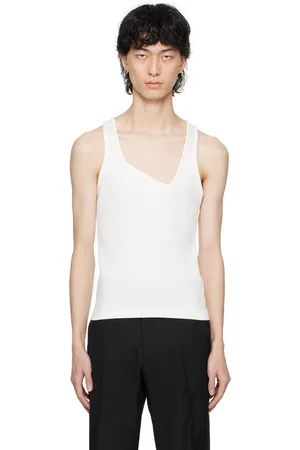 Bianca Saunders White Scoop Neck Tank Top