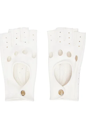 VALENTINO GARAVANI White VLogo Signature Nappa Fingerless Gloves