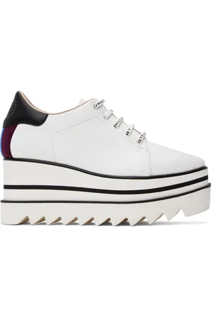 Stella McCartney White Sneak-Elyse Platform Derbys