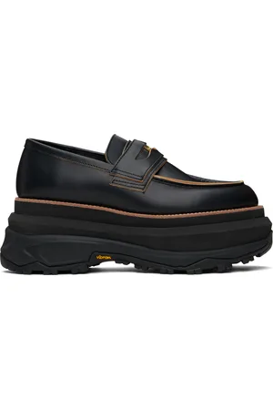 SACAI Black Leather Loafers
