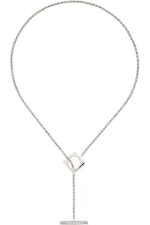 TOM WOOD Silver Square Rope Chain Necklace