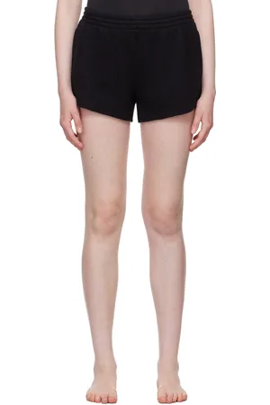 SKIMS Black Cotton Fleece Shorts