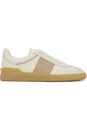 VALENTINO GARAVANI Off-White & Pink Upvillage Calfskin Sneakers