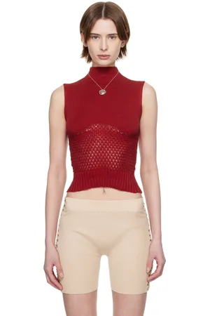 Isa Boulder SSENSE Exclusive Red Honeycomb Sleeveless Top