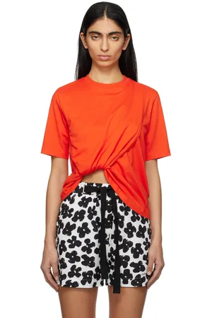Msgm Orange Gathered T-shirt