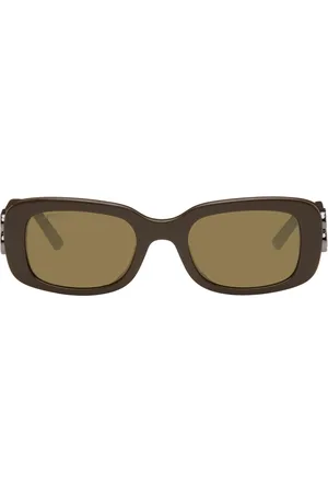 Balenciaga Brown Rectangular Sunglasses