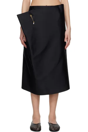 Carven Black Layered Midi Skirt